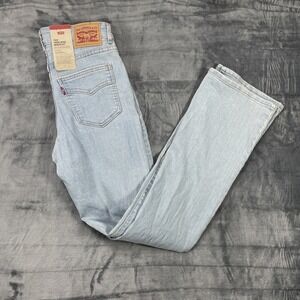 Levi's Women 725 High Rise Bootcut Zip Fly Stretch Light Blue Jeans 28x32 NWT